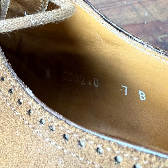 Vintage Ralph Lauren Suede Wingtip Oxford Shoe Size 7B Made in Italy - Picture 11 of 11